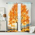 Habitat 38 x 84 in. Photo Real Fall Tree Pole Top Curtain Panel, Multi Color 72102-171-76-84-901